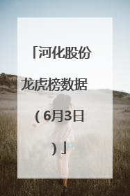 河化股份龙虎榜数据（6月3日）
