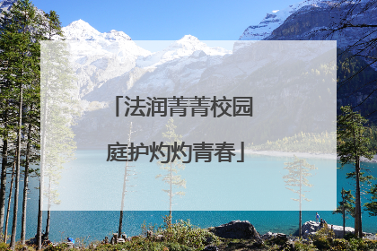 法润菁菁校园 庭护灼灼青春