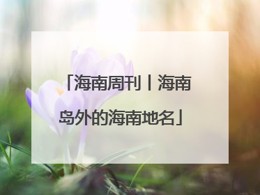 海南周刊丨海南岛外的海南地名