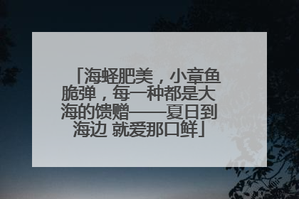 海蛏肥美，小章鱼脆弹，每一种都是大海的馈赠——夏日到海边 就爱那口鲜