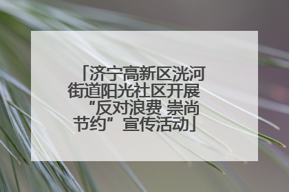 济宁高新区洸河街道阳光社区开展“反对浪费 崇尚节约”宣传活动