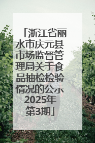 浙江省丽水市庆元县市场监督管理局关于食品抽检检验情况的公示2025年第3期