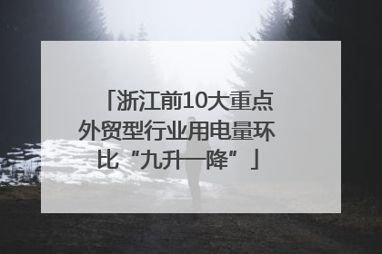 浙江前10大重点外贸型行业用电量环比“九升一降”