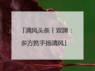 清风头条丨双牌：多方携手扬清风