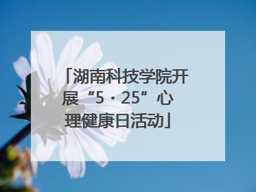 湖南科技学院开展“5・25”心理健康日活动