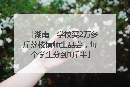 湖南一学校买2万多斤荔枝请师生品尝，每个学生分到1斤半