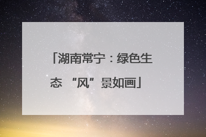 湖南常宁：绿色生态 “风”景如画