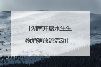 湖南开展水生生物增殖放流活动