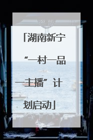 湖南新宁“一村一品一主播”计划启动