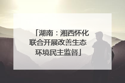 湖南：湘西怀化联合开展改善生态环境民主监督