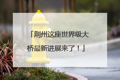荆州这座世界级大桥最新进展来了！