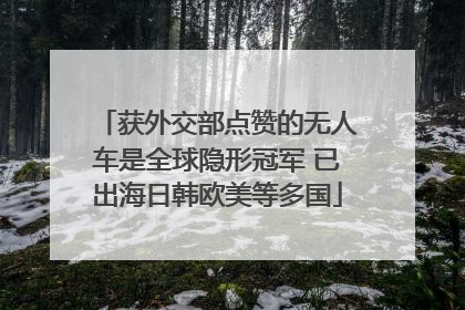 获外交部点赞的无人车是全球隐形冠军 已出海日韩欧美等多国
