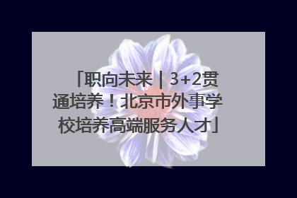 职向未来｜3+2贯通培养！北京市外事学校培养高端服务人才