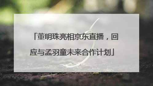 董明珠亮相京东直播，回应与孟羽童未来合作计划