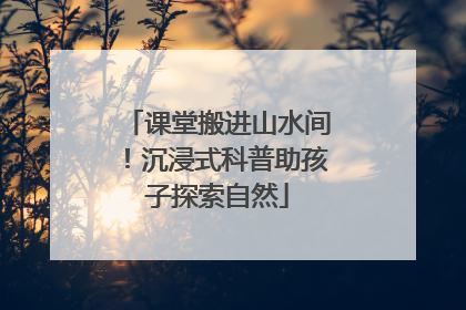 课堂搬进山水间！沉浸式科普助孩子探索自然
