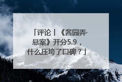 评论丨《酱园弄·悬案》开分5.9，什么压垮了口碑？
