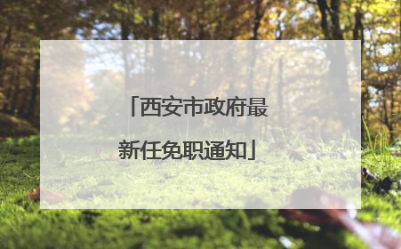 西安市政府最新任免职通知