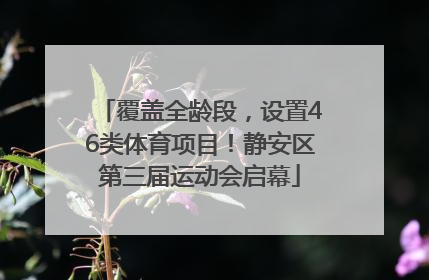 覆盖全龄段，设置46类体育项目！静安区第三届运动会启幕