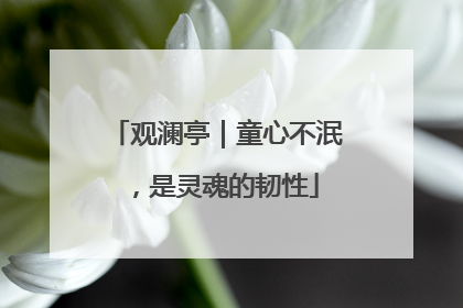 观澜亭｜童心不泯，是灵魂的韧性