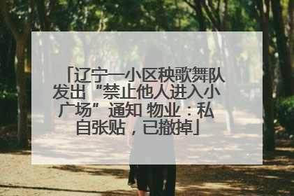 辽宁一小区秧歌舞队发出“禁止他人进入小广场”通知 物业：私自张贴，已撤掉