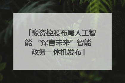 豫资控股布局人工智能 “深言未来”智能政务一体机发布
