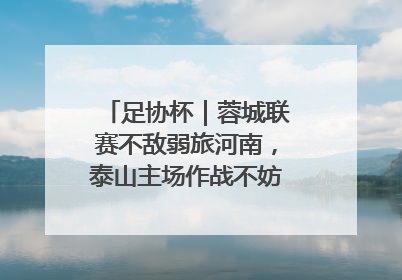 足协杯｜蓉城联赛不敌弱旅河南，泰山主场作战不妨“抄作业”