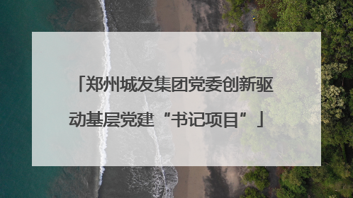 郑州城发集团党委创新驱动基层党建“书记项目”