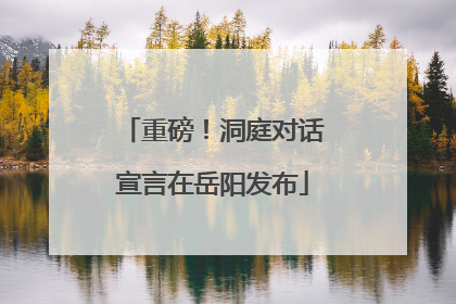 重磅！洞庭对话宣言在岳阳发布
