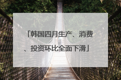 韩国四月生产、消费、投资环比全面下滑