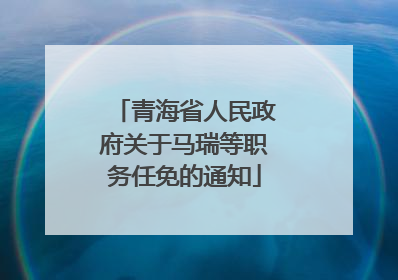 青海省人民政府关于马瑞等职务任免的通知