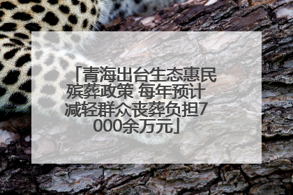 青海出台生态惠民殡葬政策 每年预计减轻群众丧葬负担7000余万元