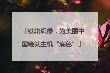 铁轨织绿，为美丽中国绘就生机“底色”