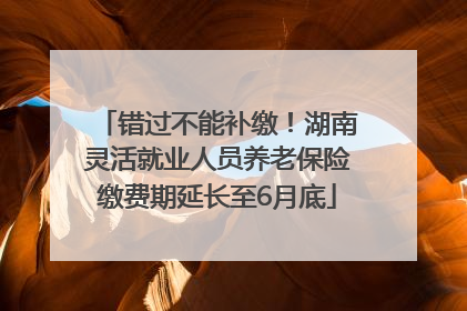 错过不能补缴！湖南灵活就业人员养老保险缴费期延长至6月底