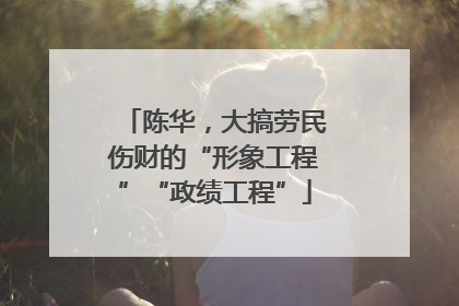陈华，大搞劳民伤财的“形象工程”“政绩工程”