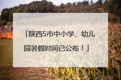 陕西5市中小学、幼儿园暑假时间已公布！