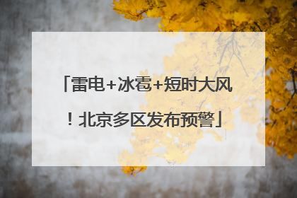 雷电+冰雹+短时大风！北京多区发布预警