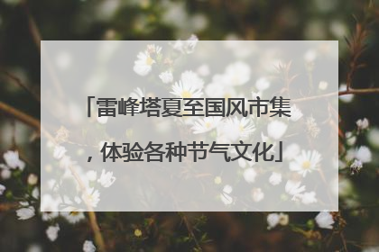 雷峰塔夏至国风市集，体验各种节气文化
