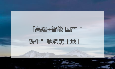 高端+智能 国产“铁牛”驰骋黑土地