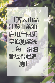 齐云山高油酸山茶油启用产品质量追溯系统，每一滴油都经得起追溯