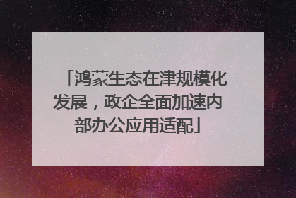 鸿蒙生态在津规模化发展，政企全面加速内部办公应用适配