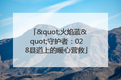 "火焰蓝"守护者：028县道上的暖心营救