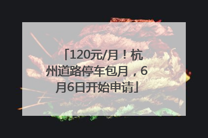 120元/月！杭州道路停车包月，6月6日开始申请