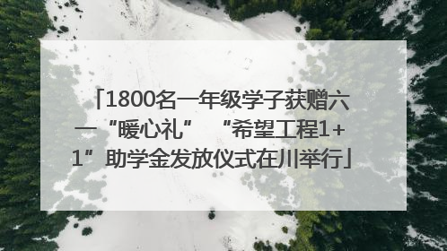 1800名一年级学子获赠六一“暖心礼” “希望工程1+1”助学金发放仪式在川举行