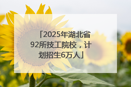 2025年湖北省92所技工院校，计划招生6万人