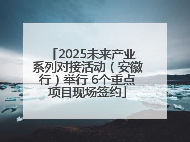 2025未来产业系列对接活动（安徽行）举行 6个重点项目现场签约