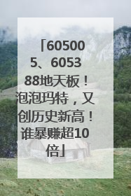 605005、605388地天板！泡泡玛特，又创历史新高！谁暴赚超10倍