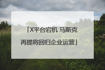 X平台宕机 马斯克再提将回归企业运营